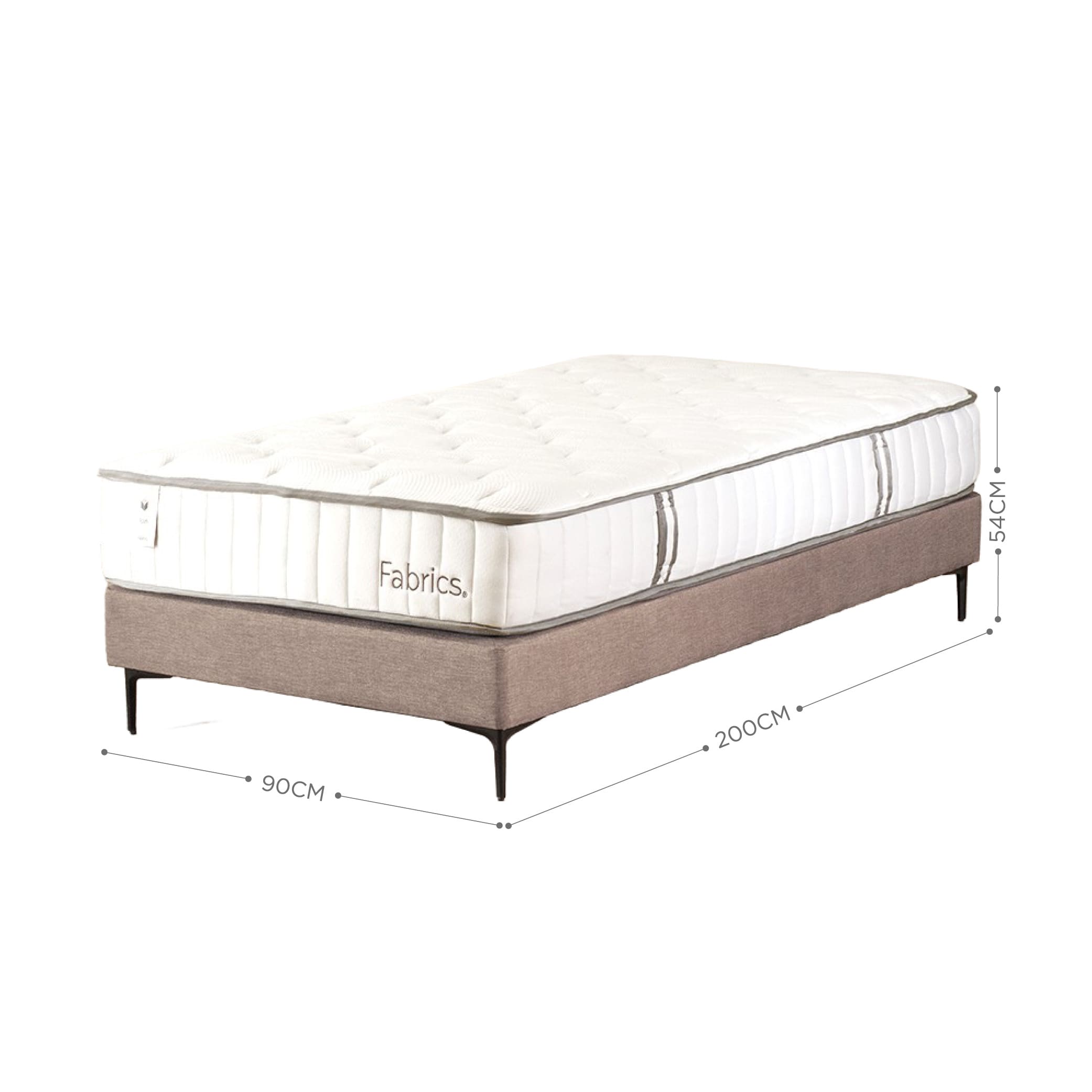 Cama Icon 1 Plaza 90x200cm Taupe