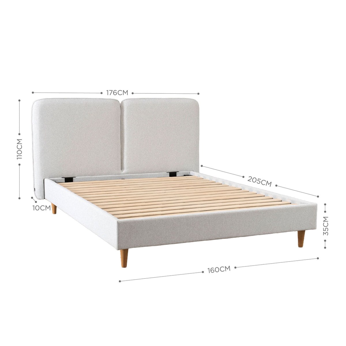 Cama Zen 2 Plazas Crudo Melange