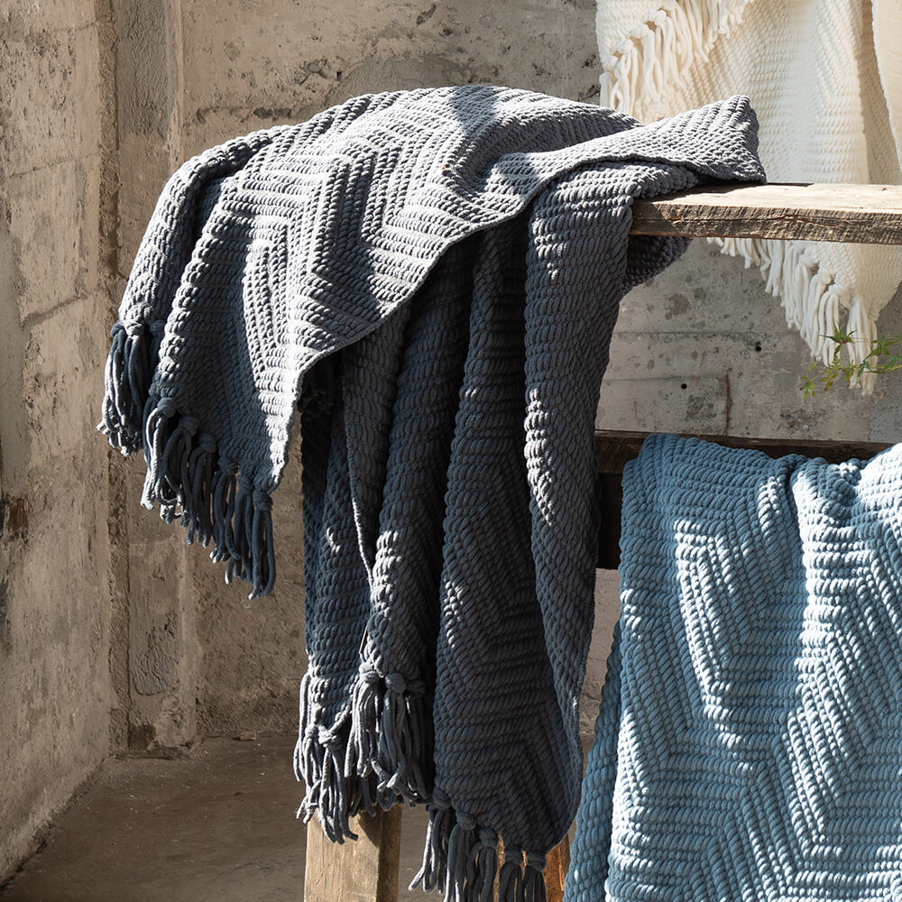 Manta Chunky Zigzag Marengo