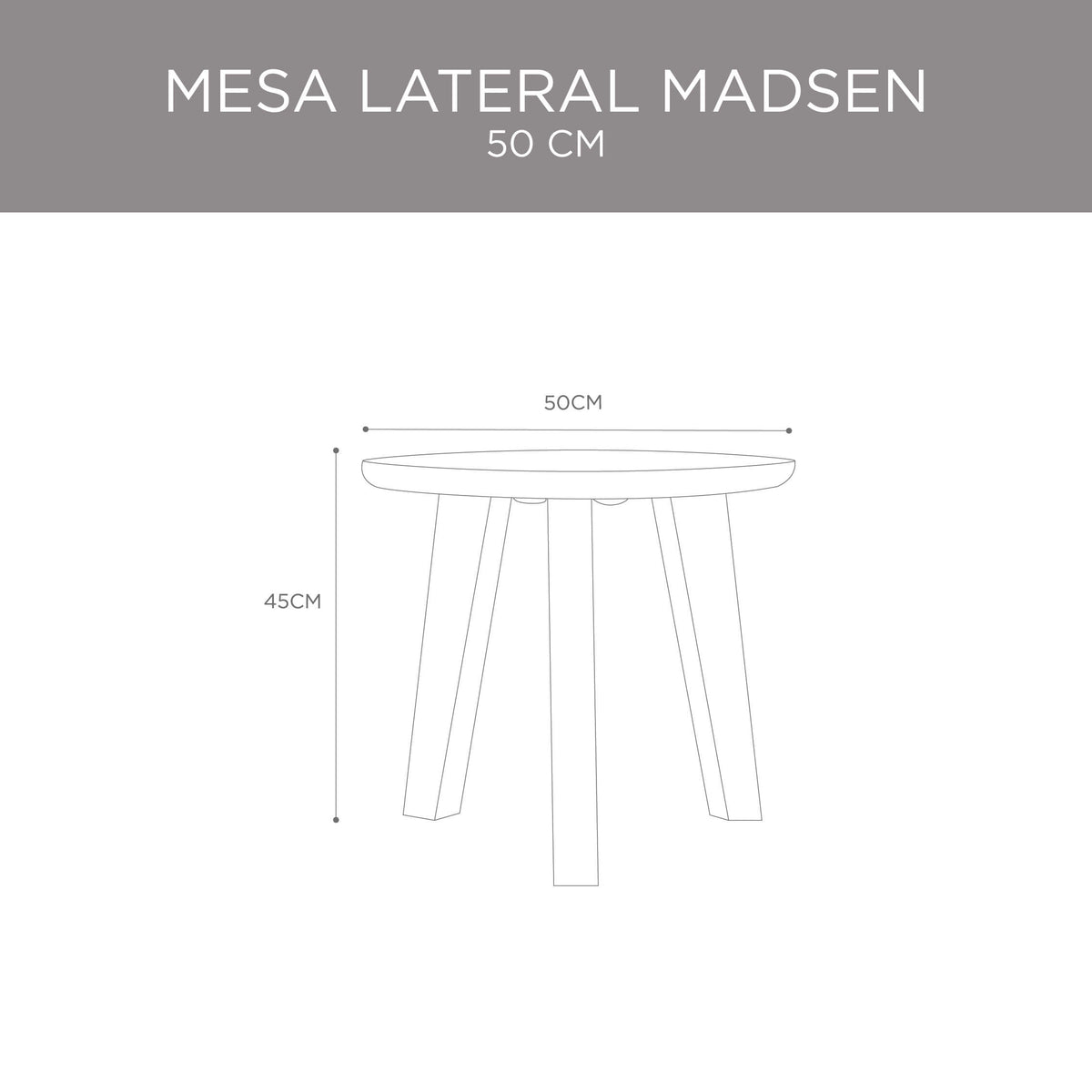 Mesa Lateral Madsen 50cm