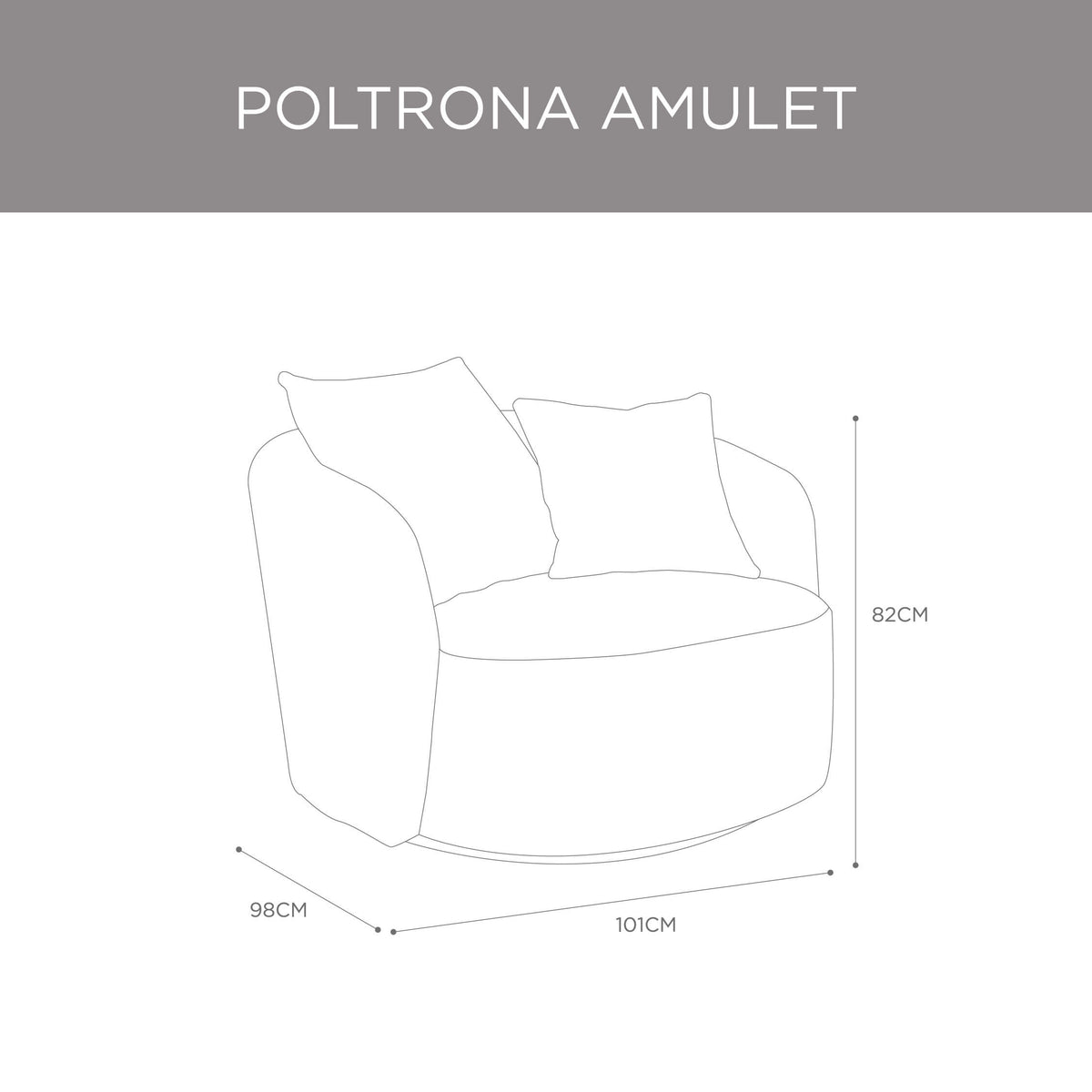 Poltrona Giratoria Amulet Cruda