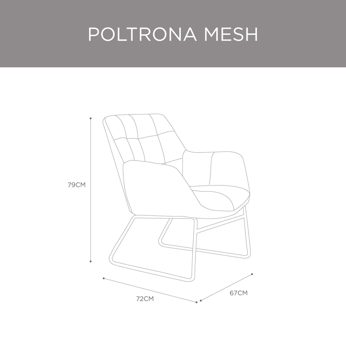 Poltrona Mesh Gris Oscuro