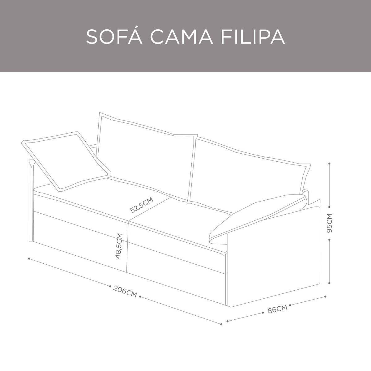 Sofá Cama Filippa Gris