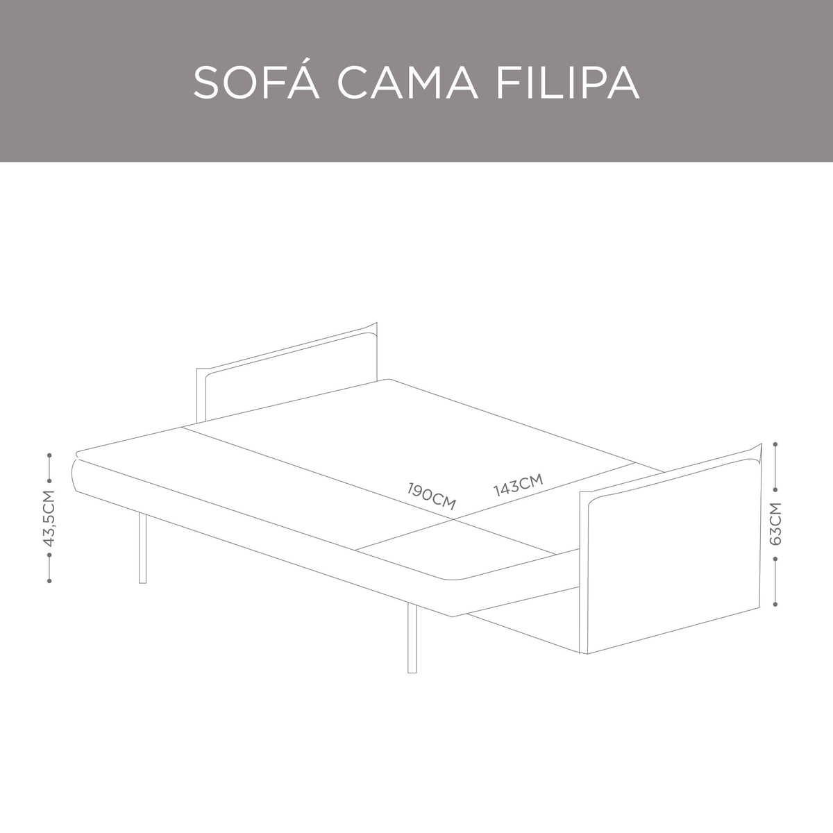 Sofá Cama Filippa Gris
