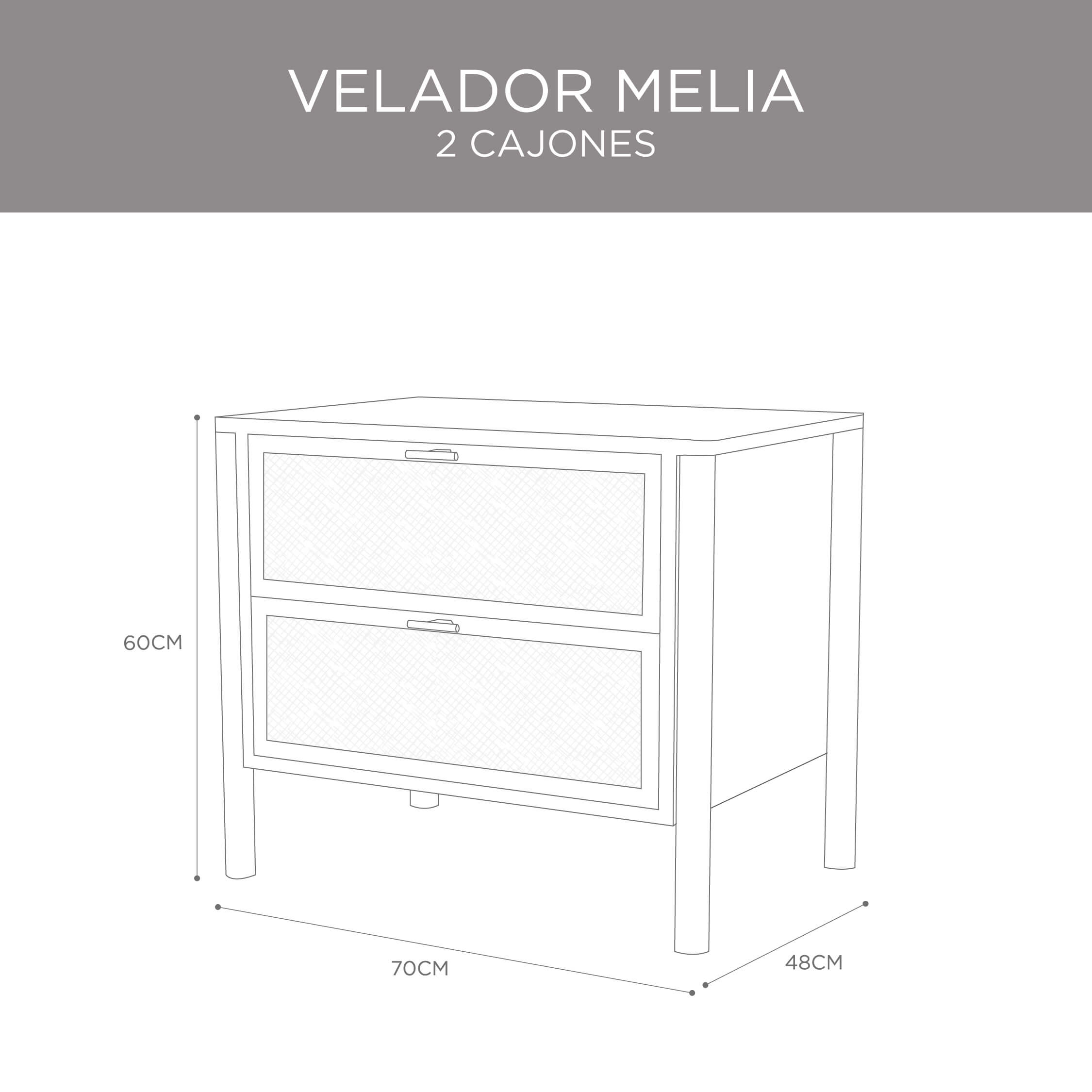 Velador Melia 2 Cajones