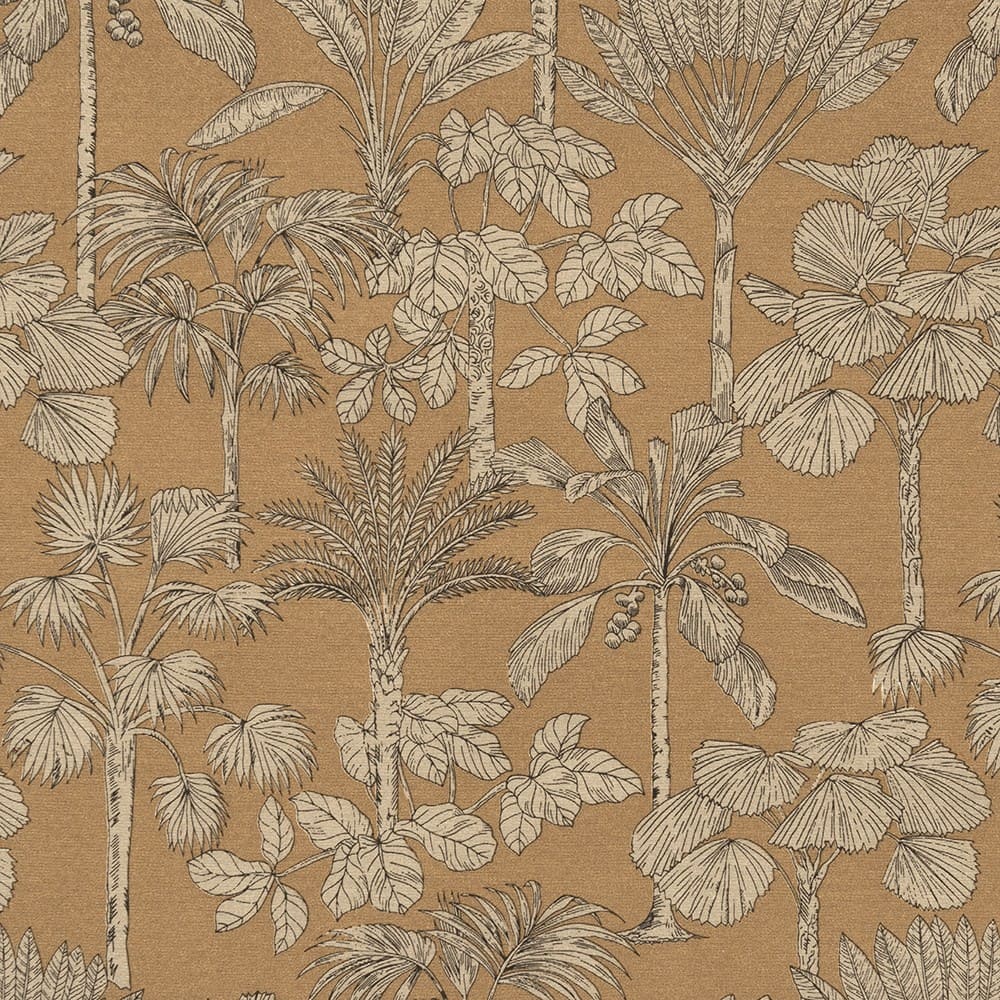 Tela Outdoor Palmeras Ocre