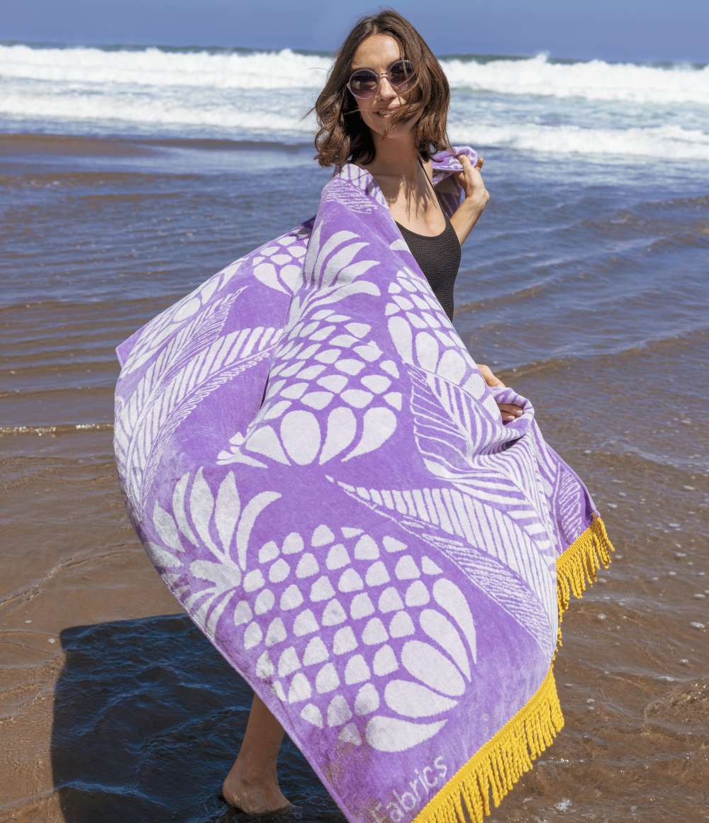 Toalla Playa Jacquard Pinapple Lila