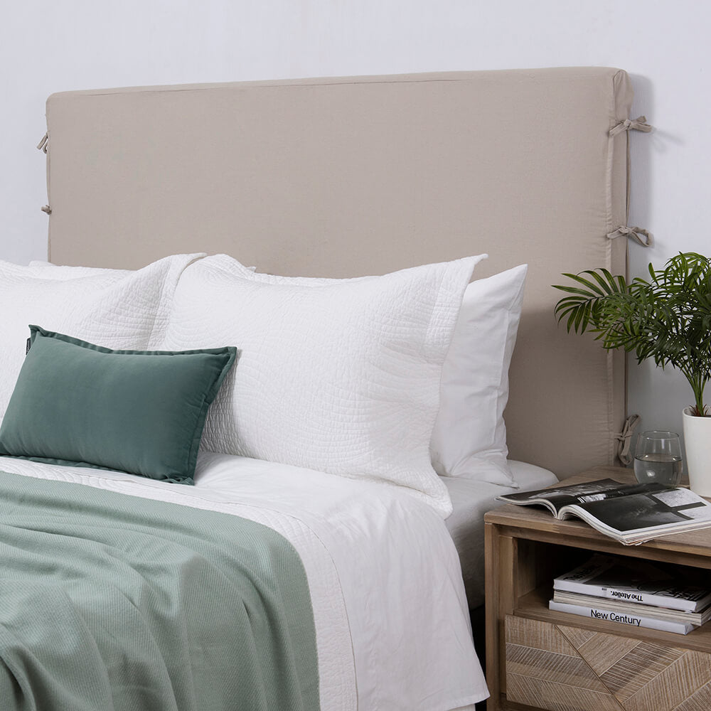 Funda Respaldo Algodón Amarras Taupe