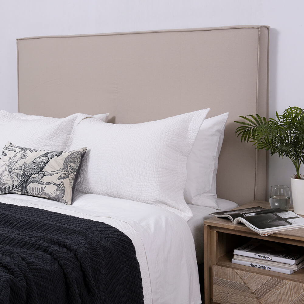 Funda Respaldo Algodón Fuelle Taupe