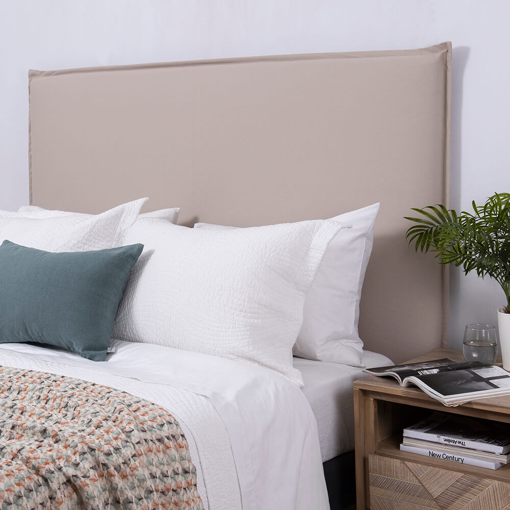 Funda Respaldo Algodón Pestaña Taupe