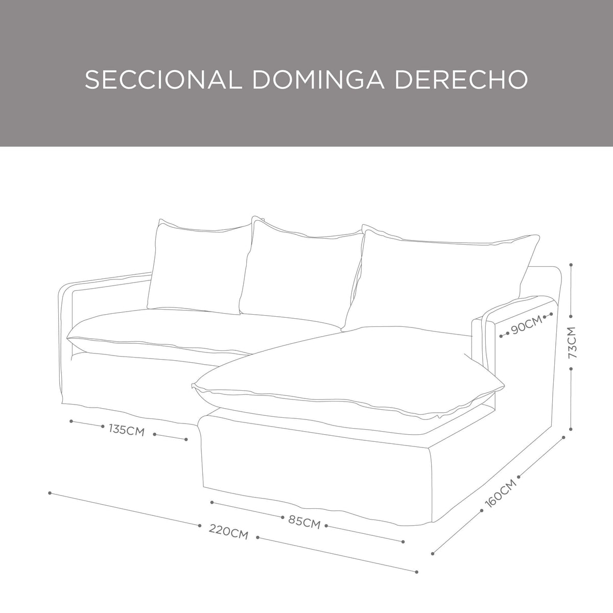 Seccional Dominga Lino Beige Derecho