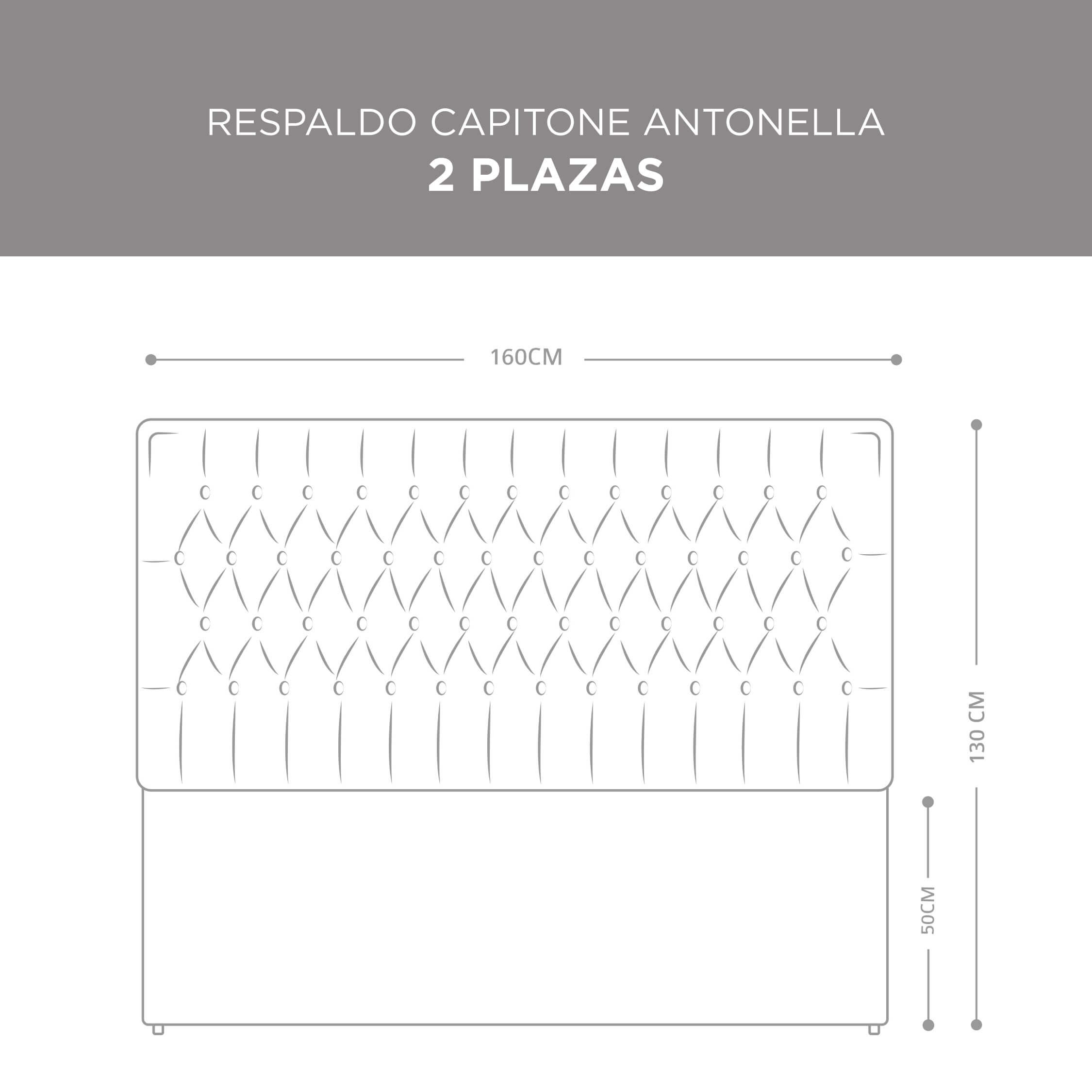 Respaldo Capitoné Antonella Gris