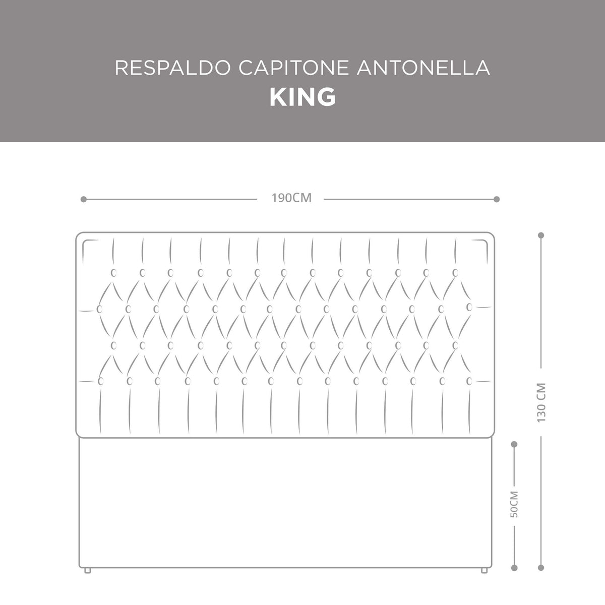 Respaldo Capitoné Antonella Gris