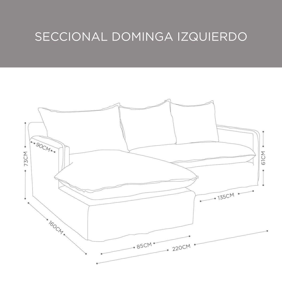 Seccional Dominga Lino Beige Izquierdo
