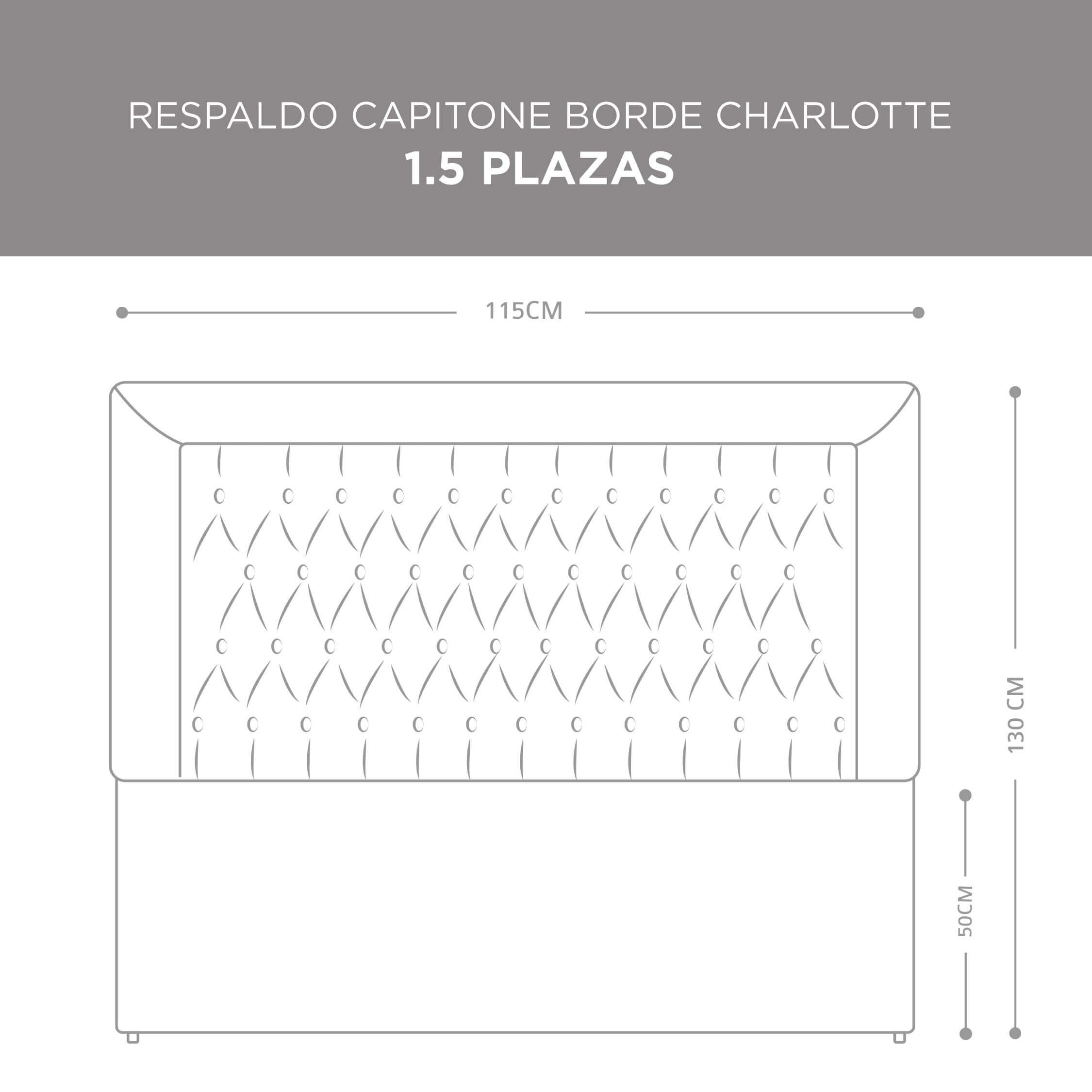 Respaldo Capitoné Borde Charlotte Perla