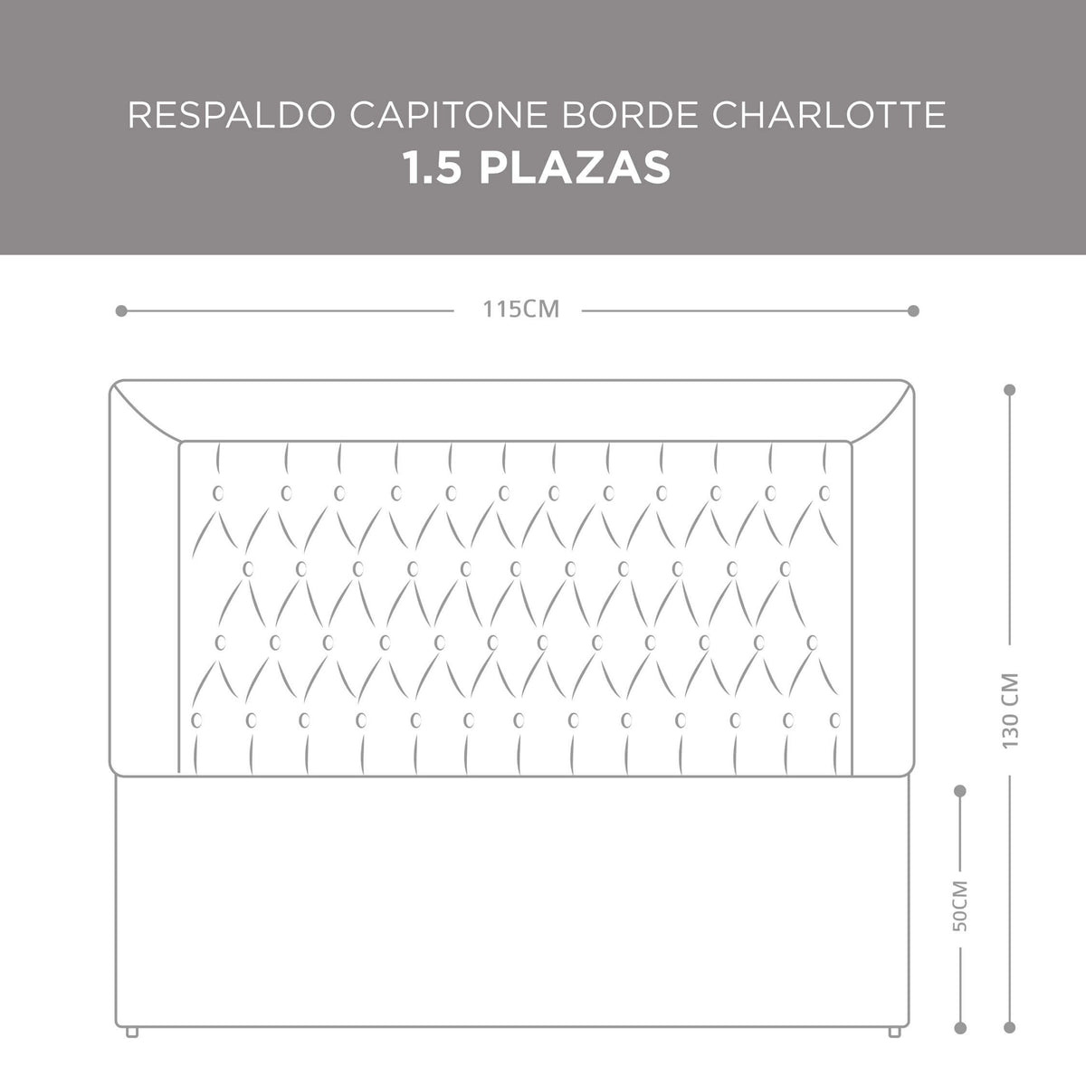 Respaldo Capitoné Borde Charlotte Perla