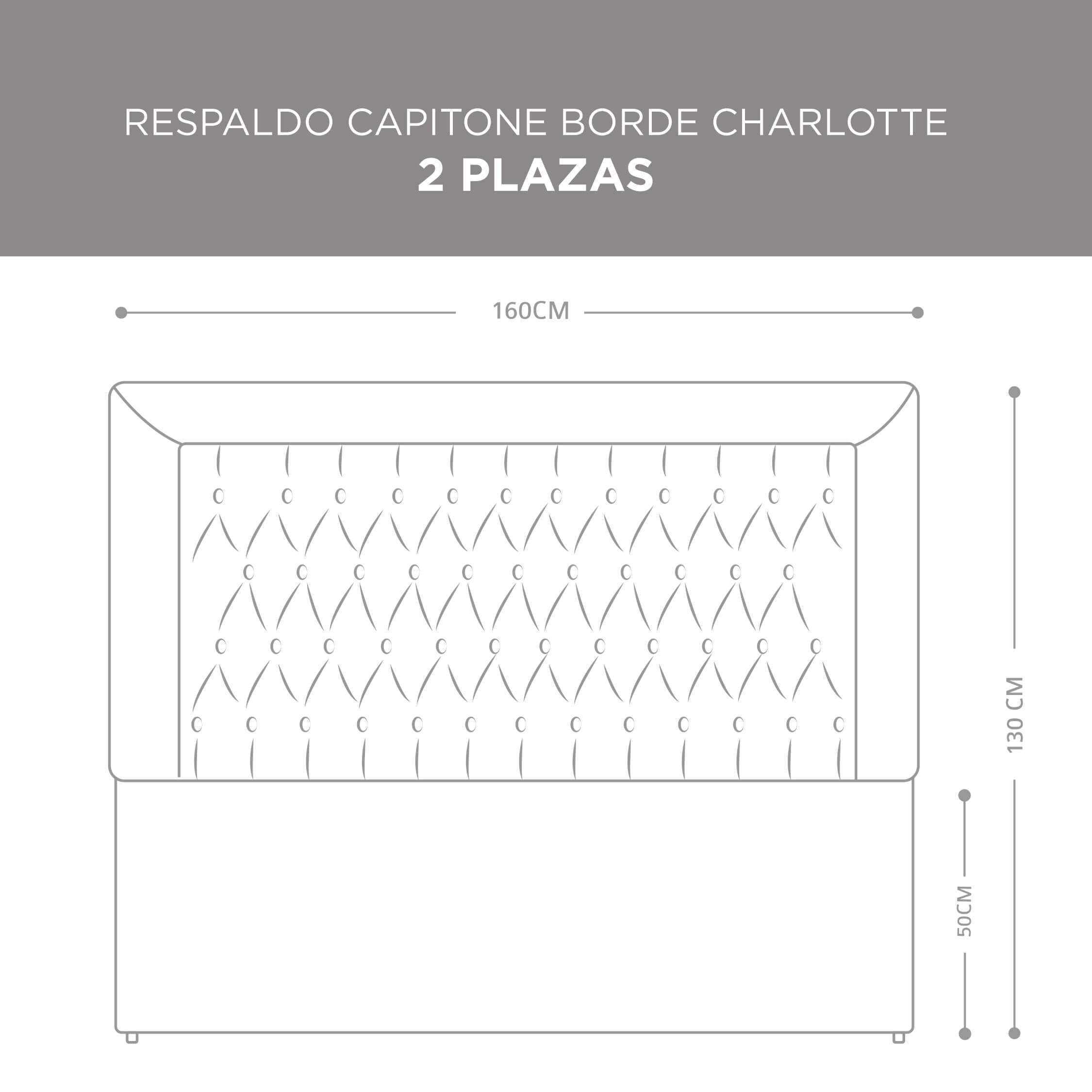 Respaldo Capitoné Borde Charlotte Perla