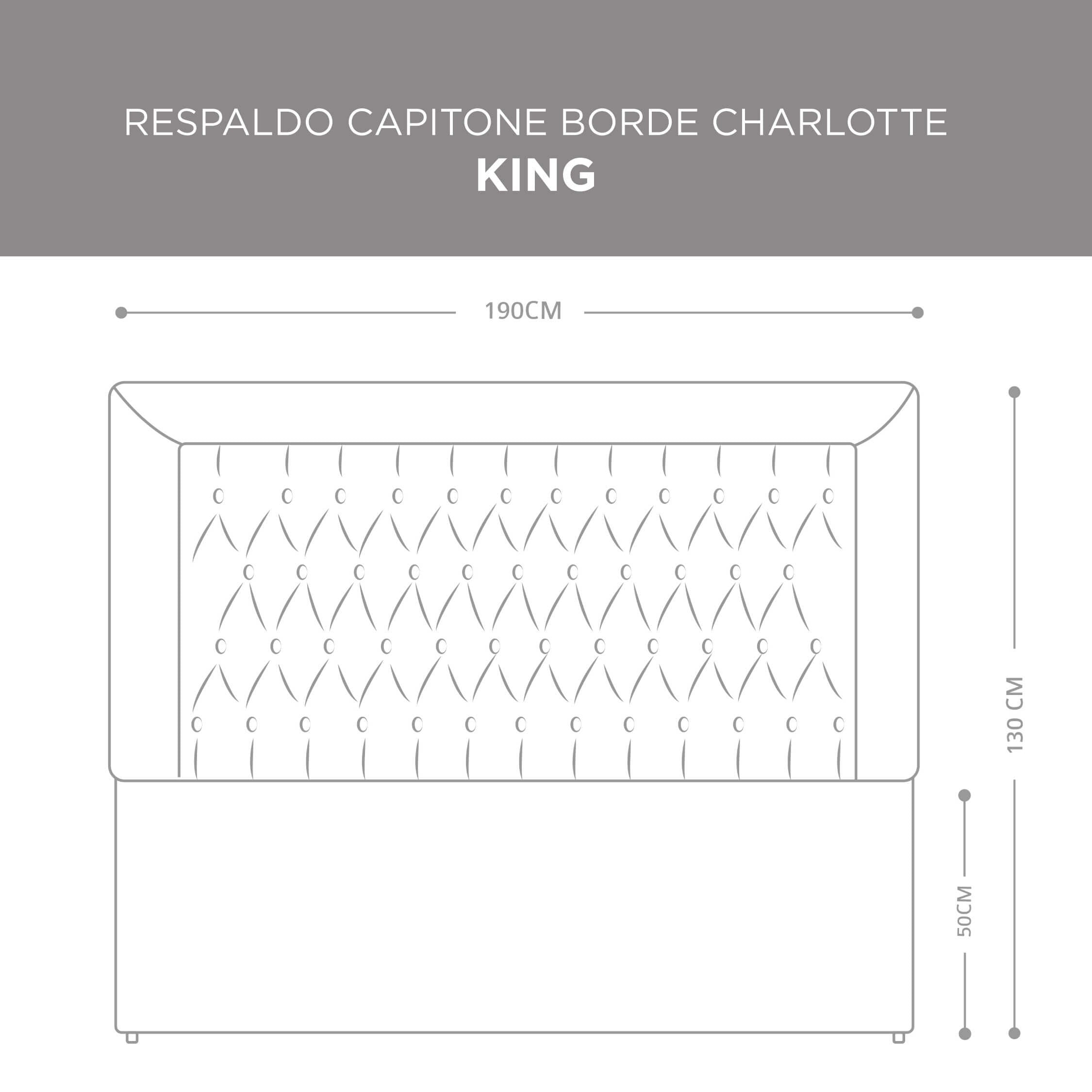 Respaldo Capitoné Borde Charlotte Gris