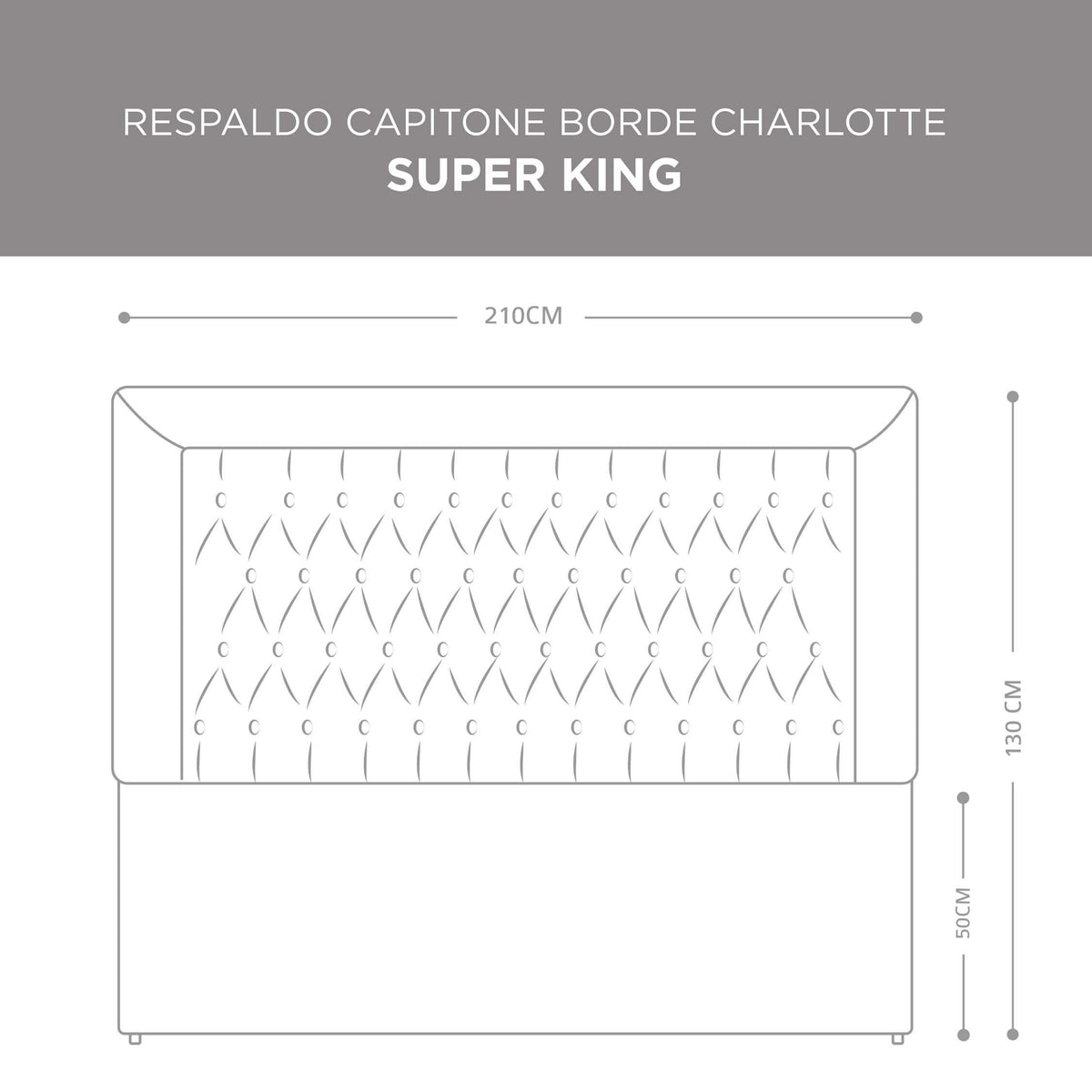 Respaldo Capitoné Borde Charlotte Perla
