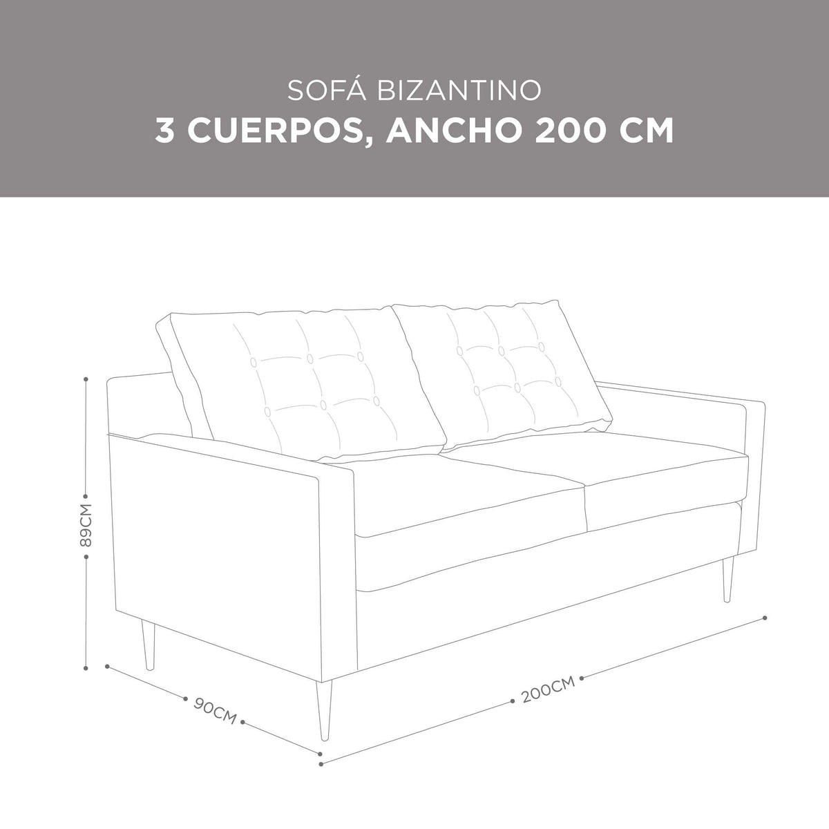 Sofá Bizantino Gris