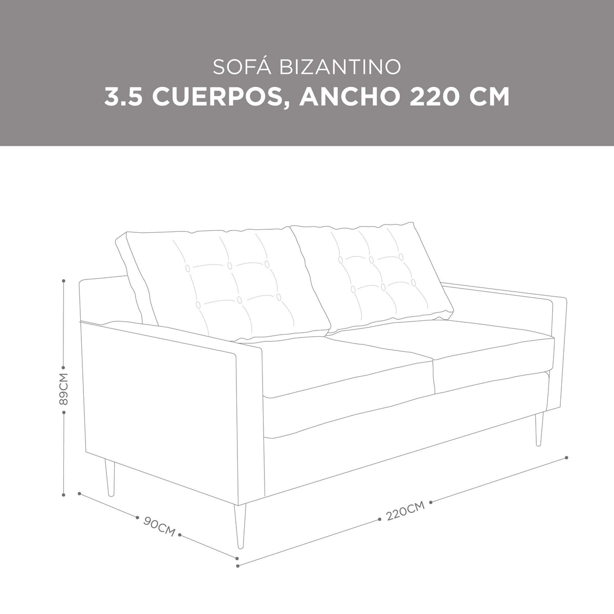 Sofá Bizantino Gris