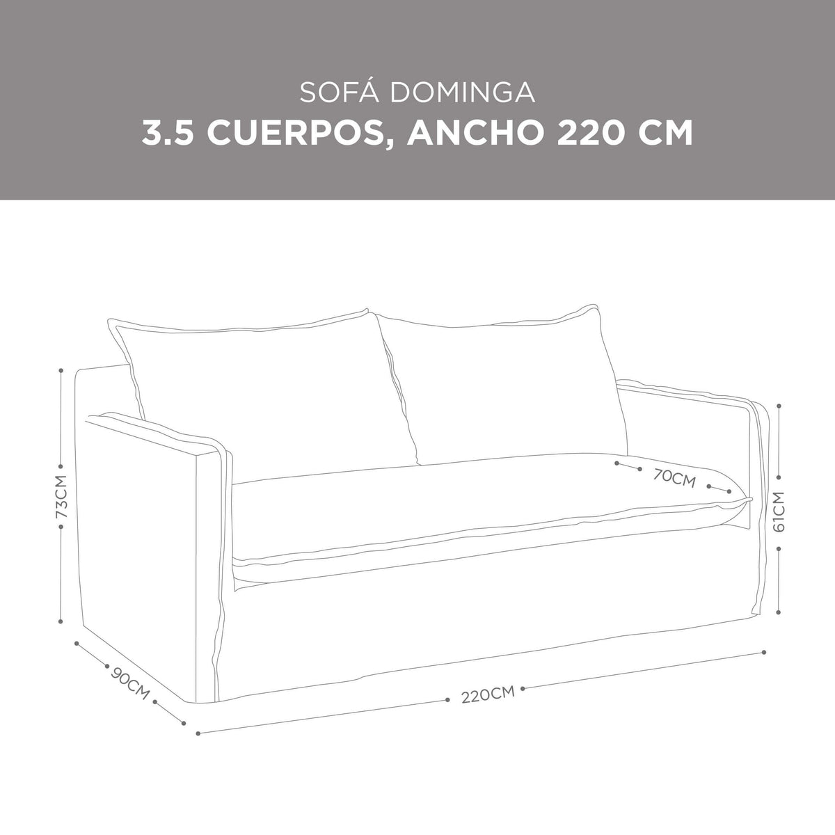 Sofá Dominga Lino Gris