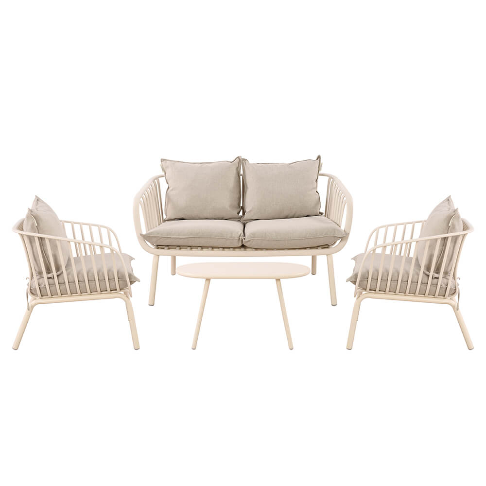 Set Terraza Astratto 4 Piezas Crema