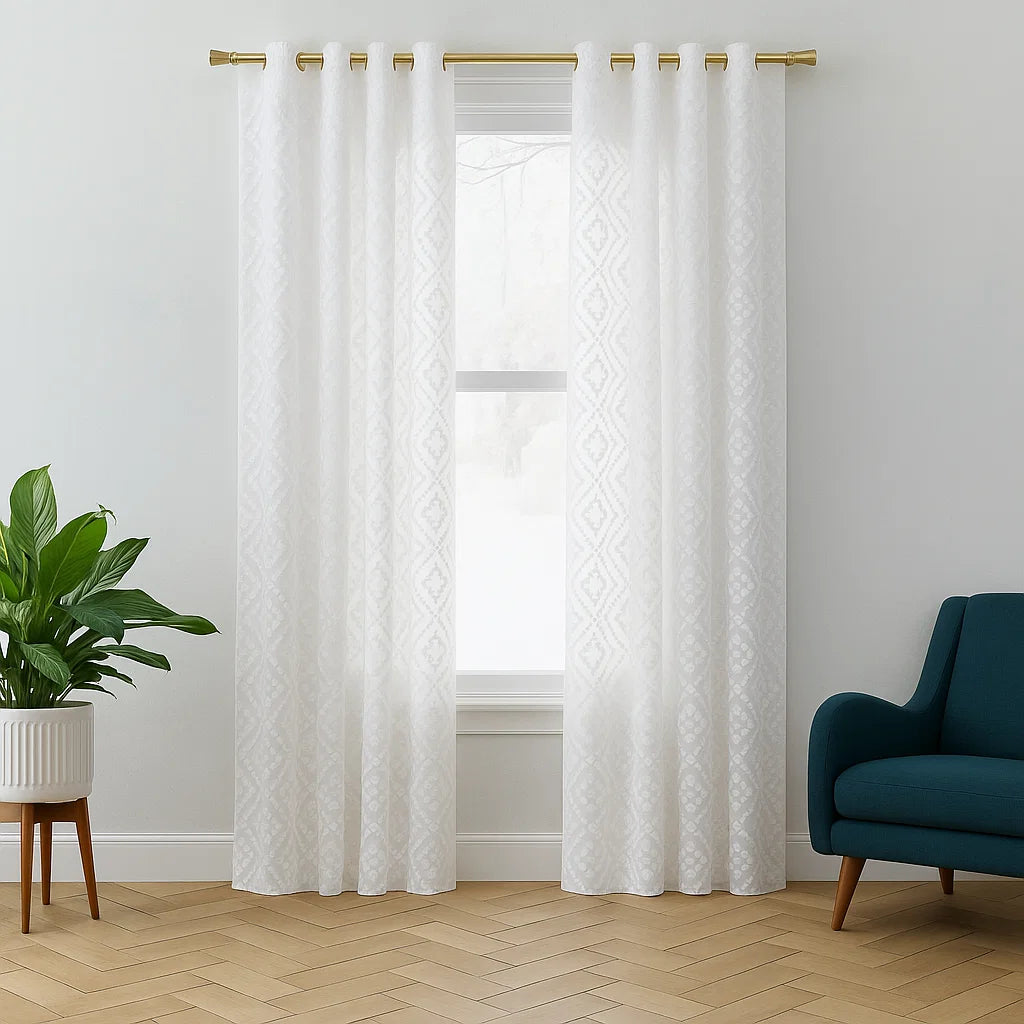 Cortina Velo Devore 140x220cm Blanco