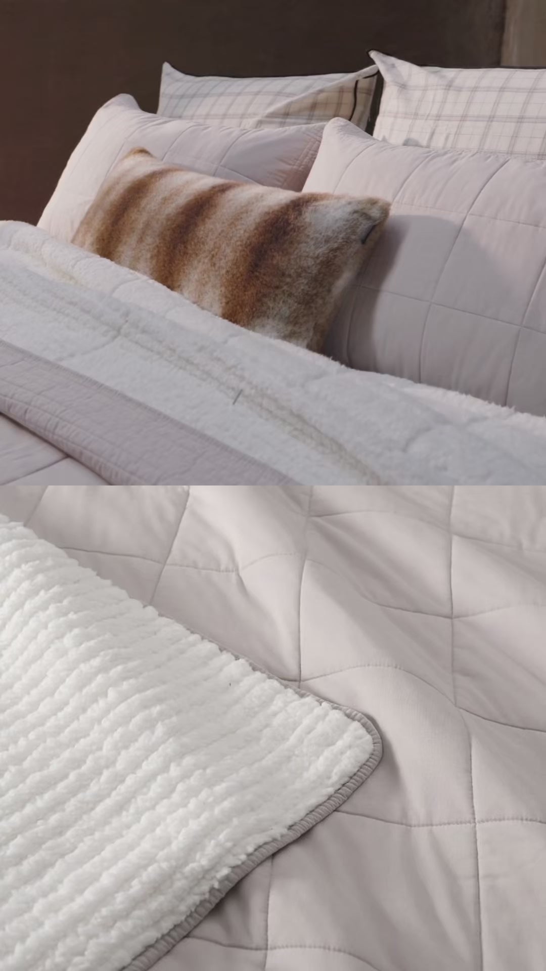 Cargar vídeo: Cubrecama Jacquard Sherpa Tex King Beige