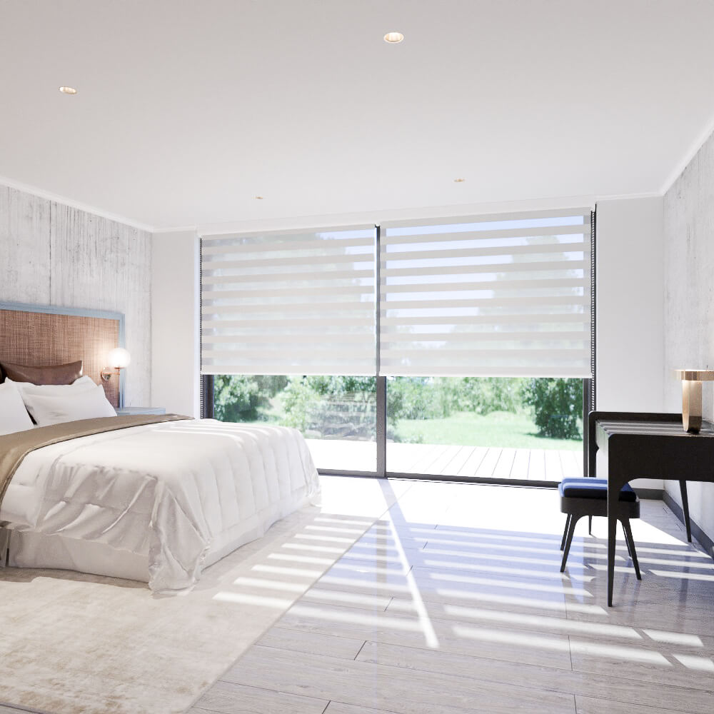 Cortina Doble Roller Skyros Crudo