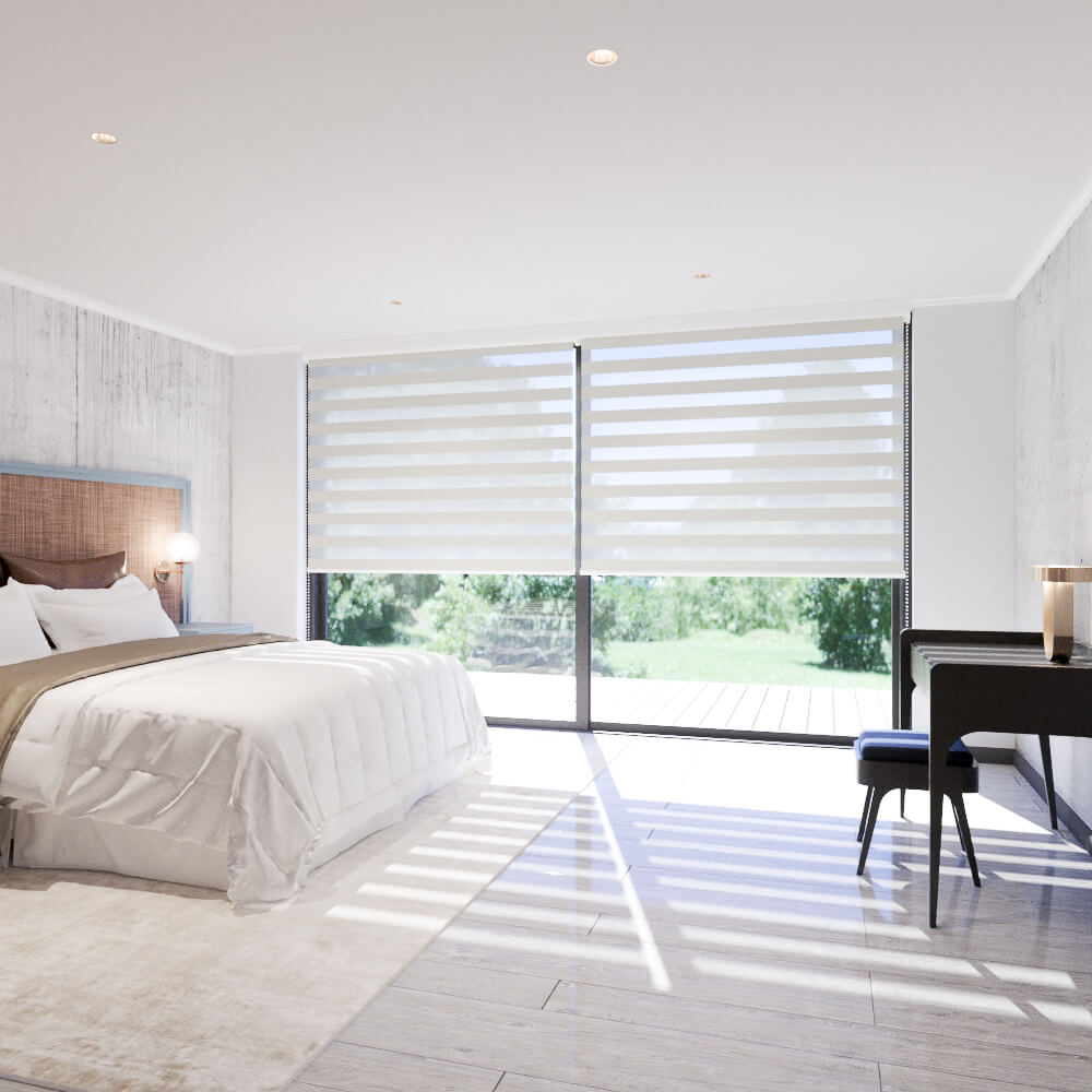 Cortina Doble Roller Skyros Beige