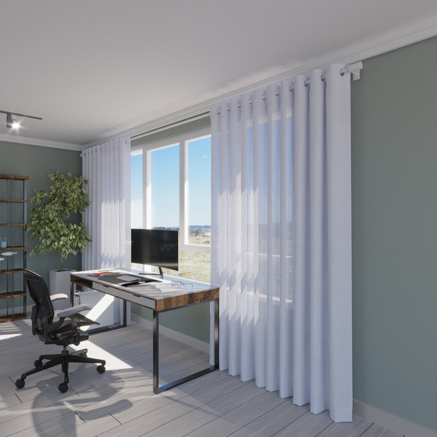 Cortina Velo Lisa 140x220cm Blanca