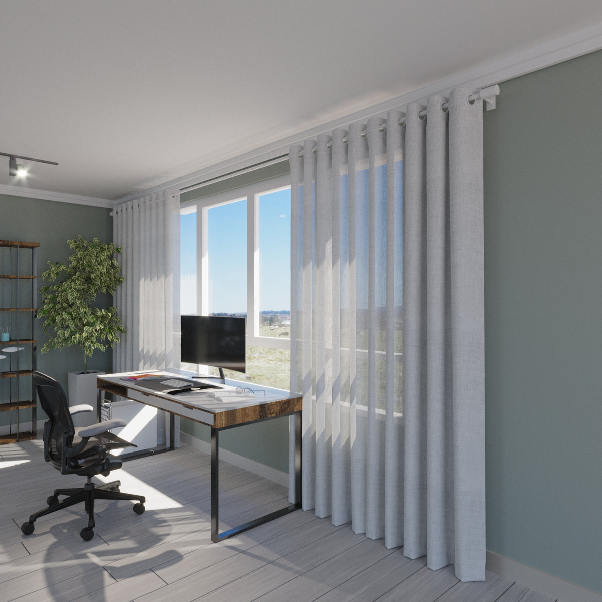 Cortina Velo Lisa 140x220cm Gris