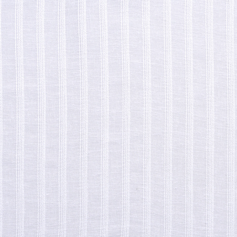 Set 2 Cortinas Velo Bordada Líneas 140x220cm Blanco