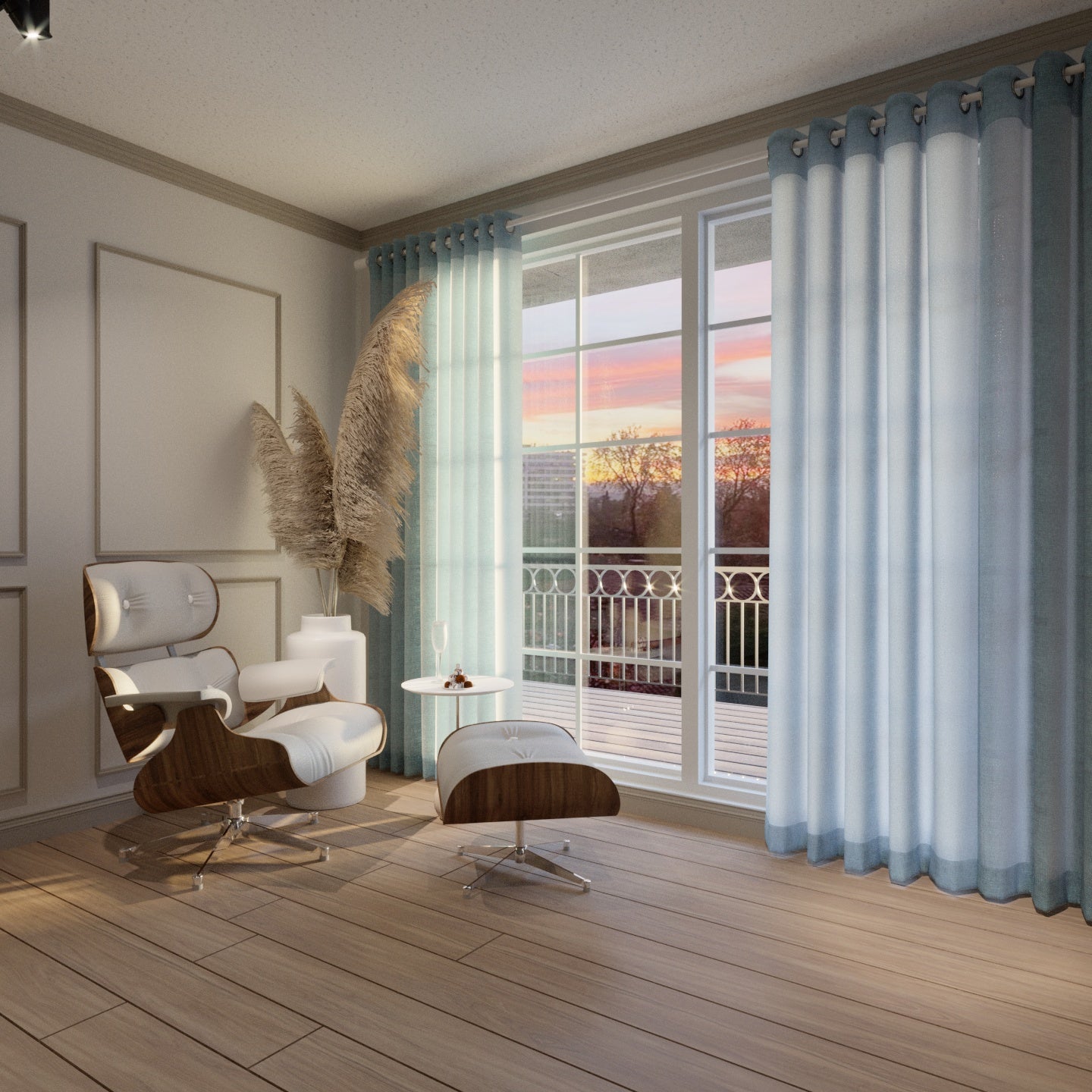 Cortina Chenille 140x220cm Turquesa