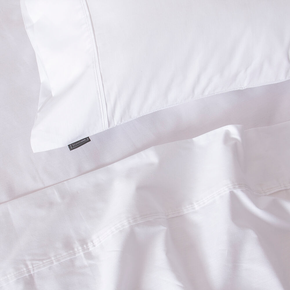 Sábana 180 Hilos Lisas 2 Plazas Blanca