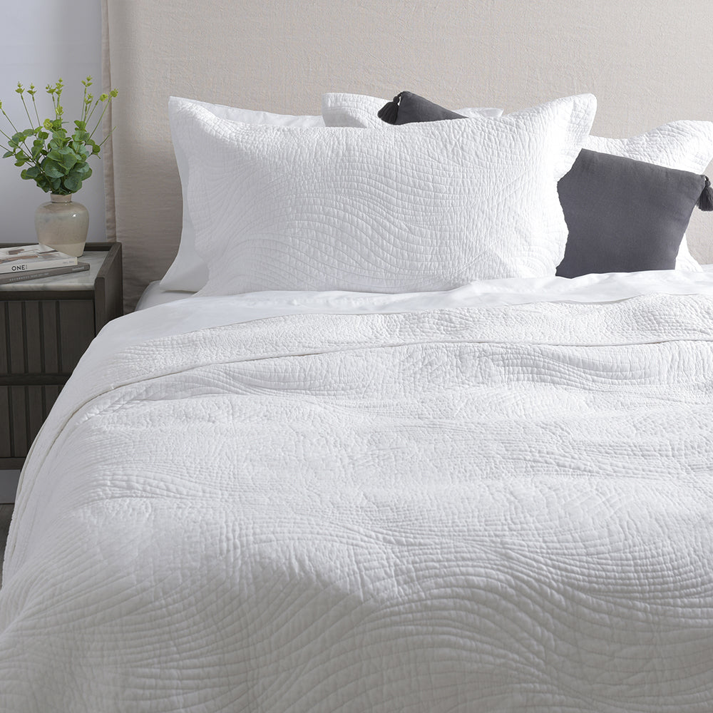 Cubrecama Quilt Slate King Blanco