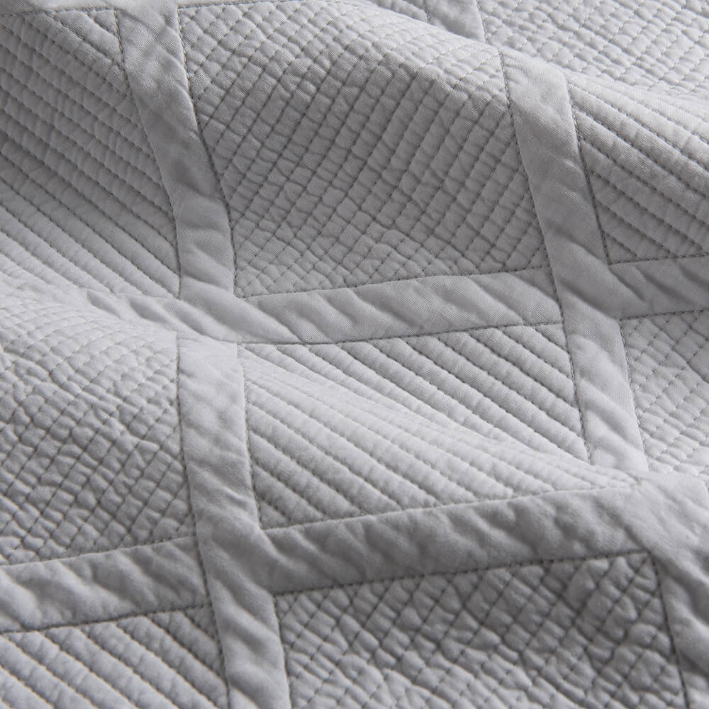 Cubrecama Quilt Rombos 2 Plazas Gris
