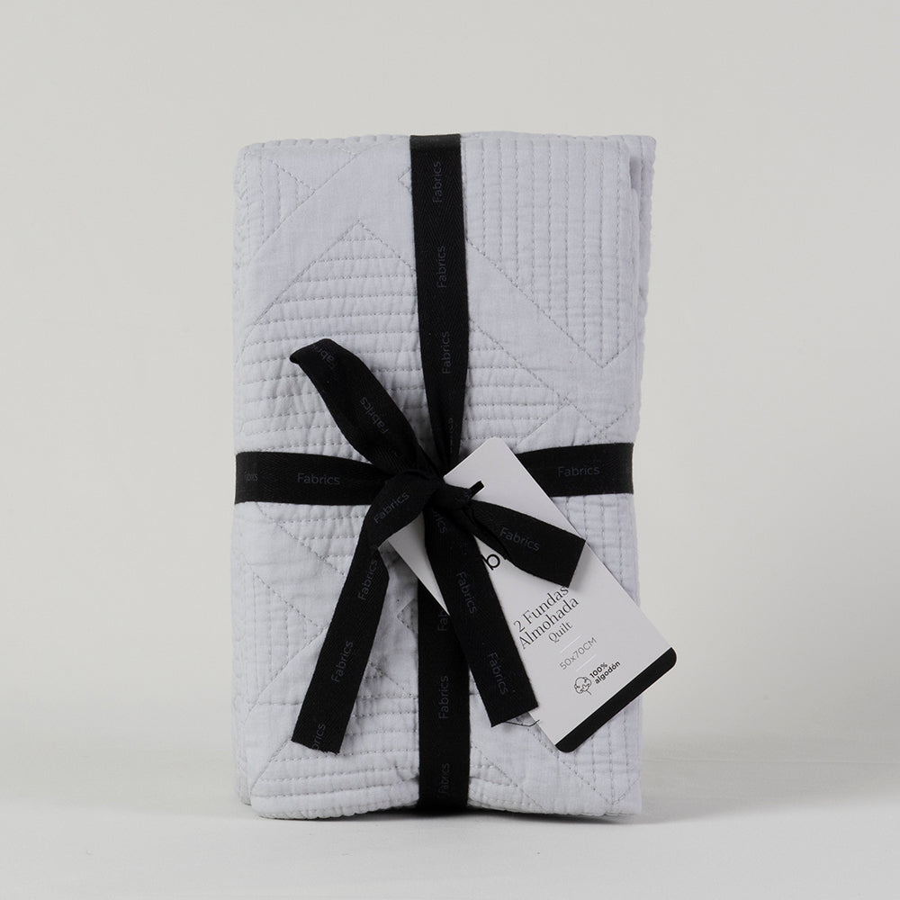 Set 2 Fundas Almohadas Rombos 50x70cm Gris