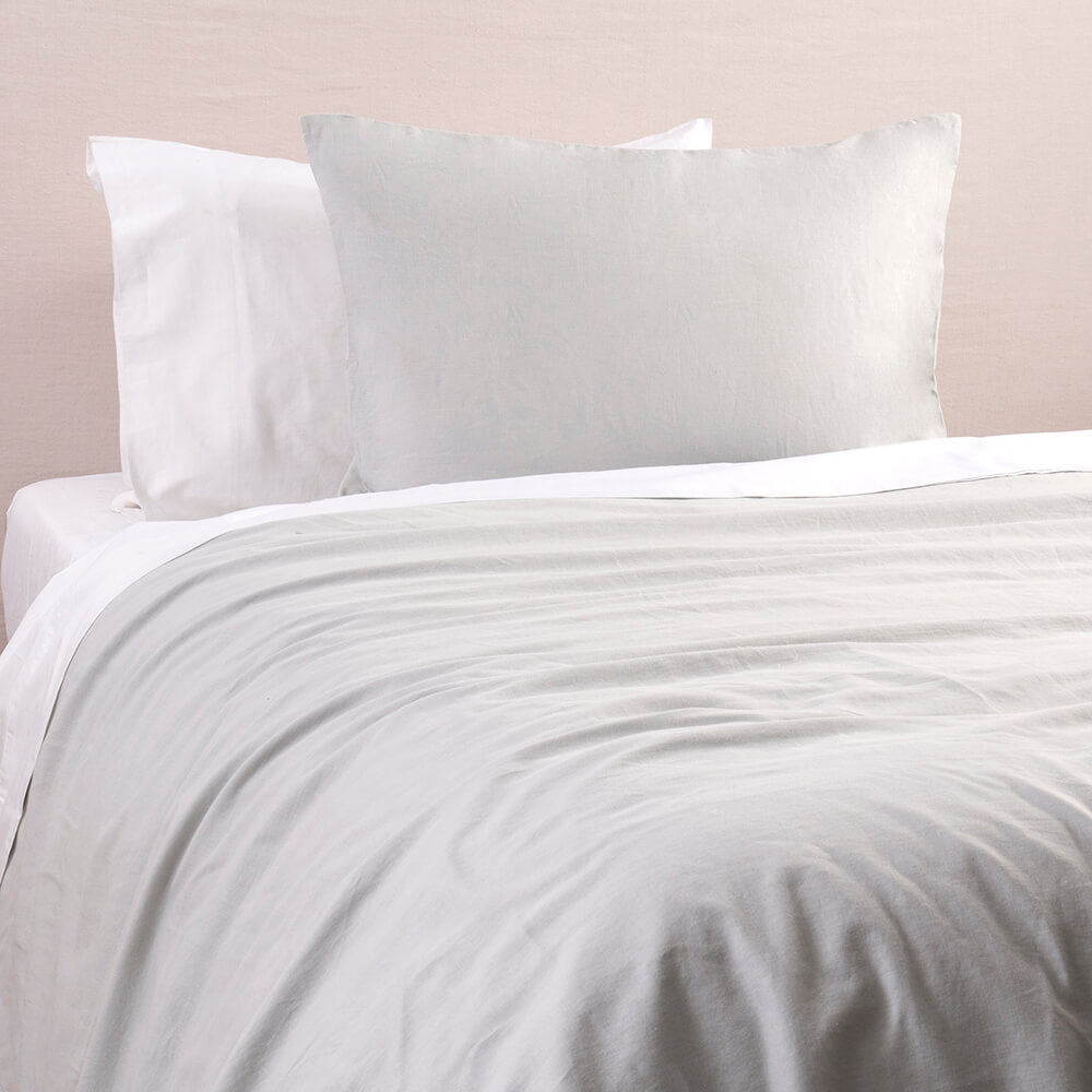 Funda de Plumón Lino 1.5 Plazas Gris Claro