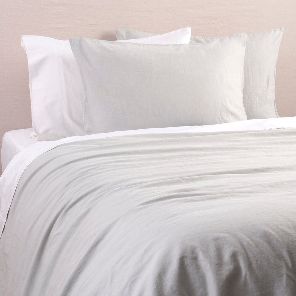 Funda de Plumón Lino 2 Plazas Gris Claro