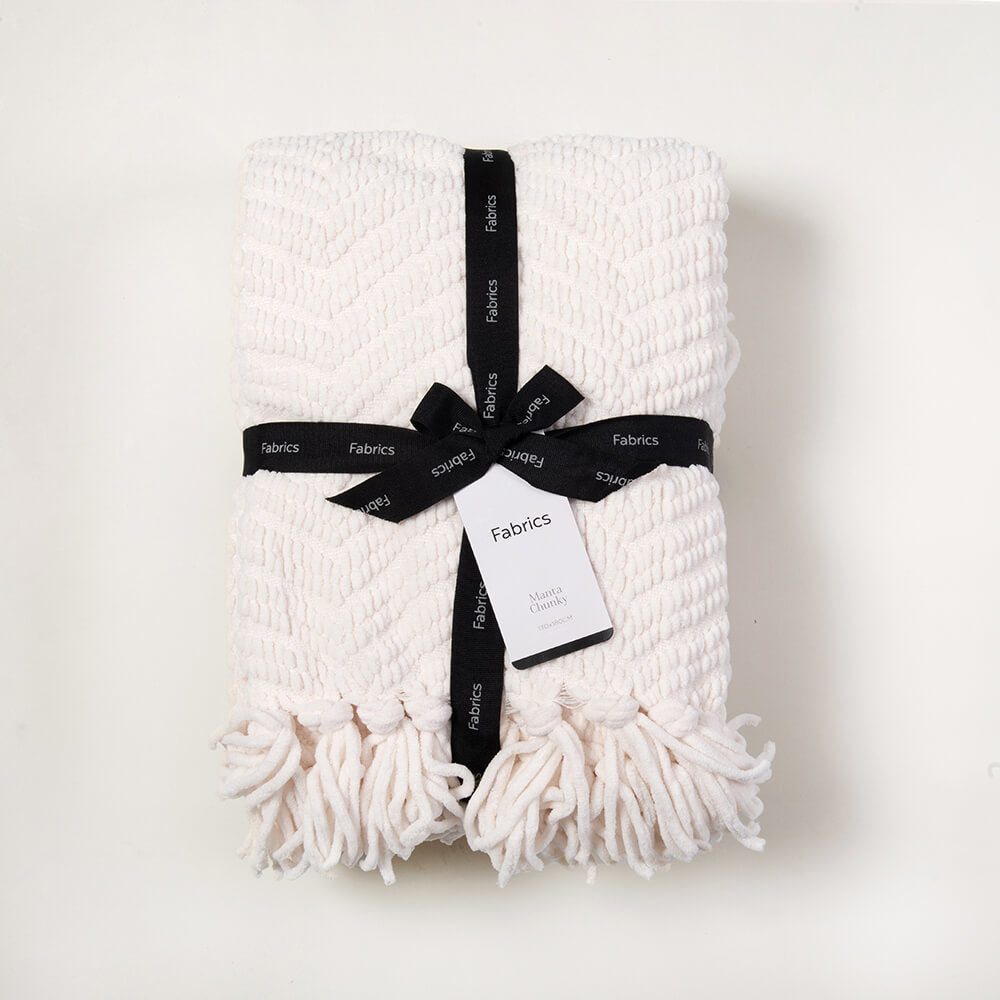 Manta Chunky Zigzag Crudo