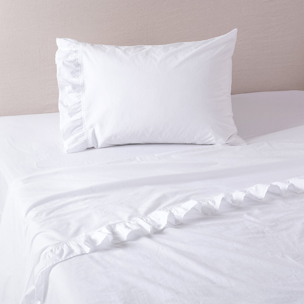 Sábana 200 Hilos Volants 1.5 Plazas Blanca