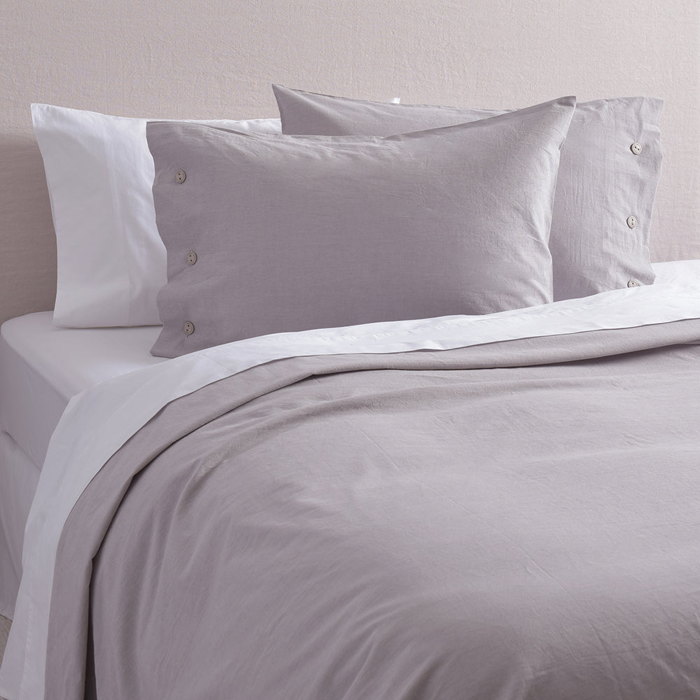 Funda de Plumón Algodón Chambray King Perla