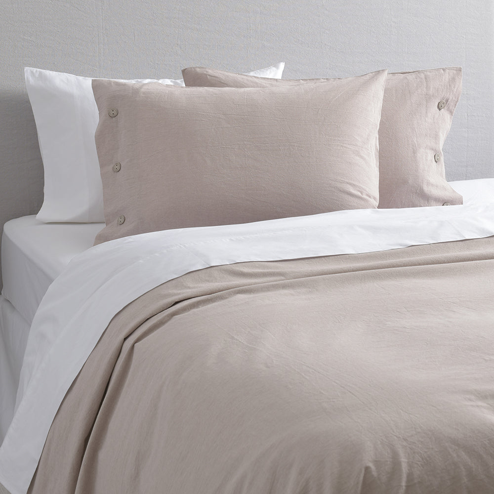 Funda de Plumón Algodón Chambray 2 Plazas Beige