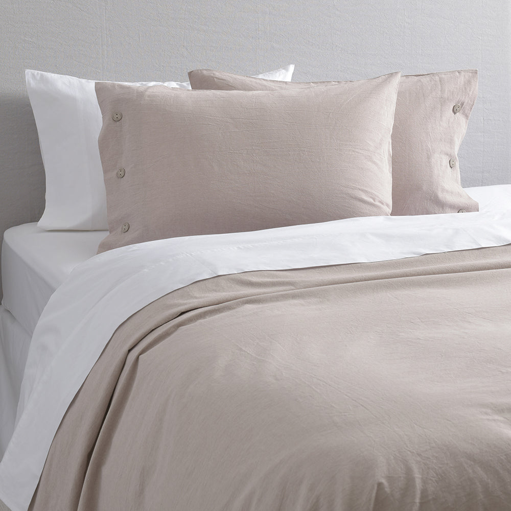 Funda de Plumón Algodón Chambray Super King Beige