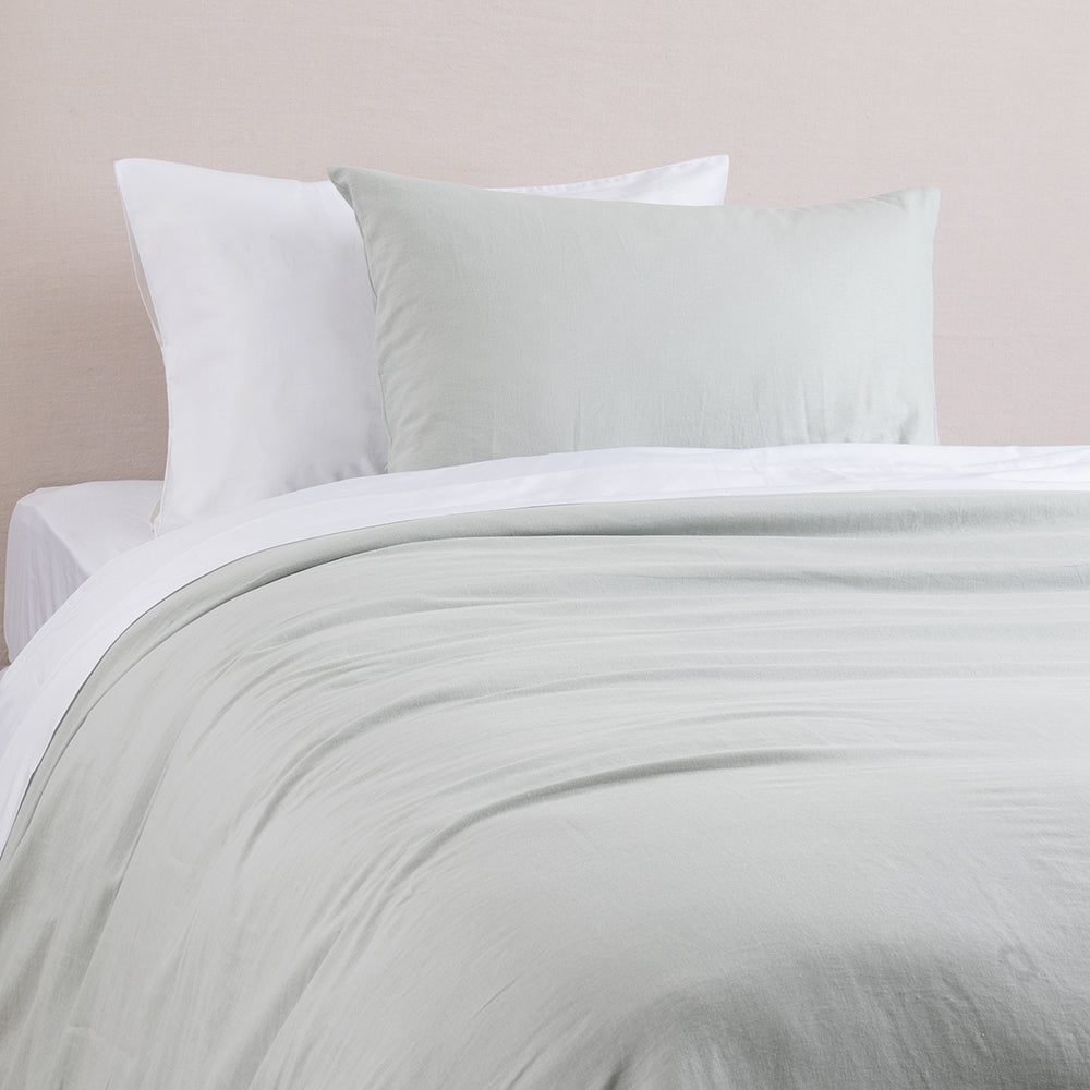 Funda de Plumón Lino 1.5 Plazas Verde Agua