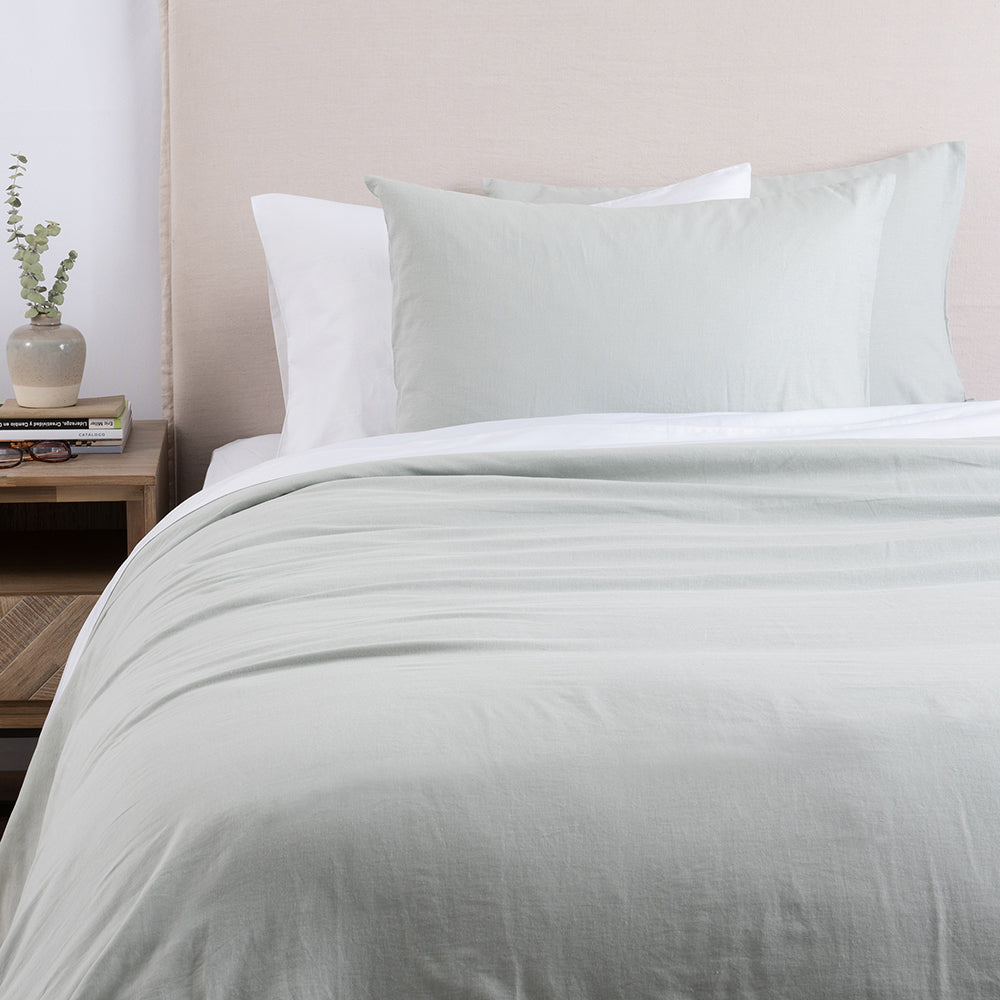 Funda de Plumón Lino 2 Plazas Verde Agua