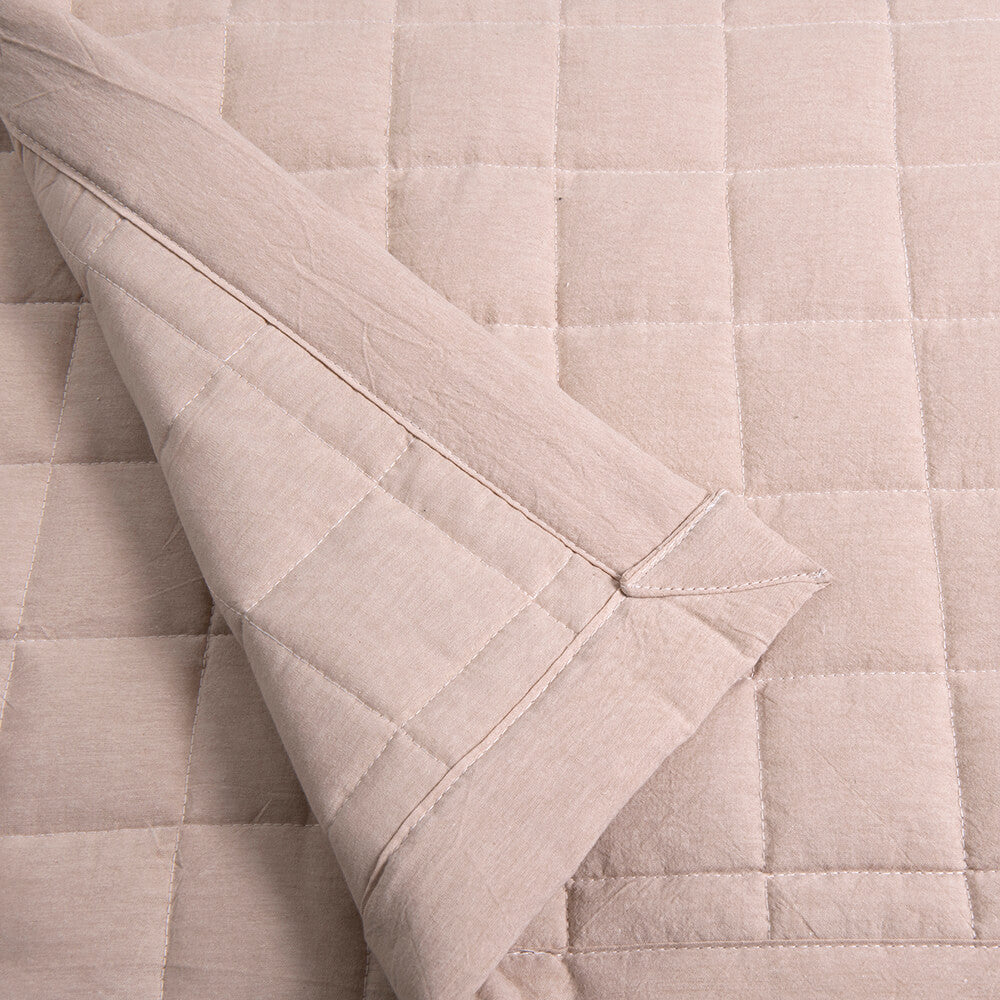 Cubrecama Quilt Oxford 1.5 Plazas Beige