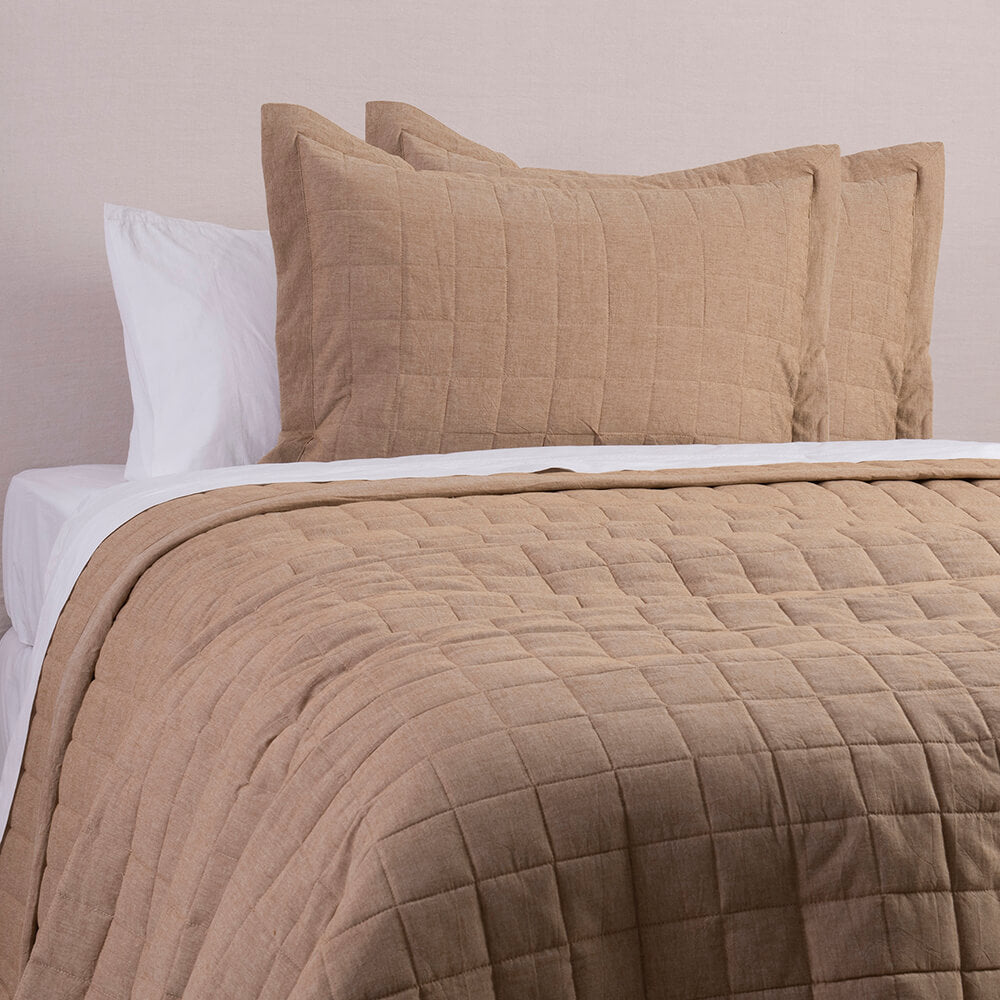 Cubrecama Quilt Oxford 2 Plazas Ocre